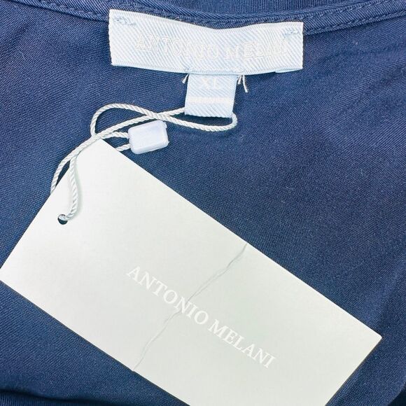 Antonio Melani Navy Blue One Shoulder Midi Dress - Size XL - Picture 5 of 6